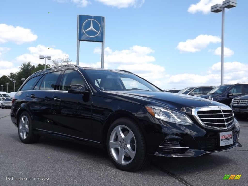 2014 E 350 4Matic Wagon - Black / Silk Beige/Espresso Brown photo #3
