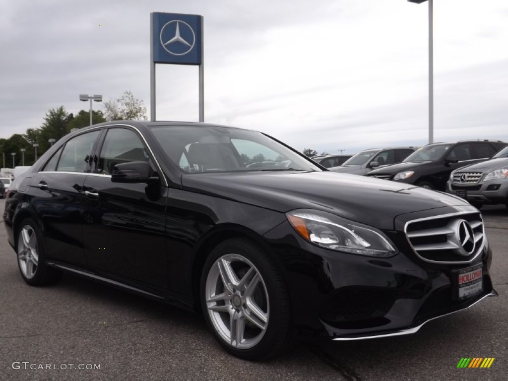 2014 E 350 4Matic Sport Sedan - Black / Silk Beige/Espresso Brown photo #3