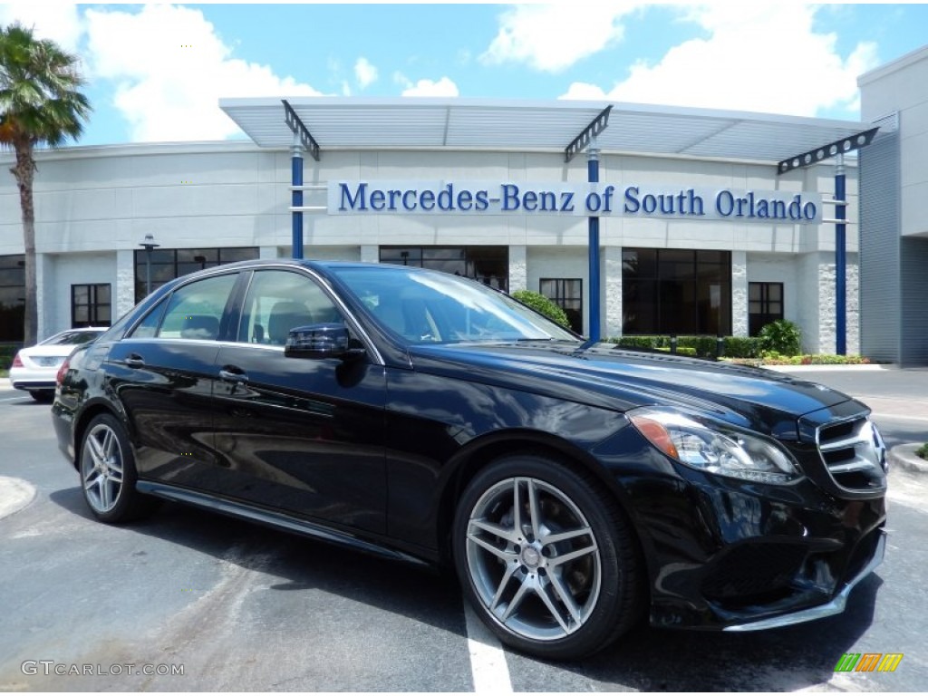 2014 E 350 Sport Sedan - Black / Silk Beige/Espresso Brown photo #1