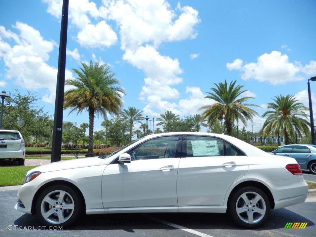 2014 E 350 Sedan - Diamond White Metallic / Silk Beige/Espresso Brown photo #2