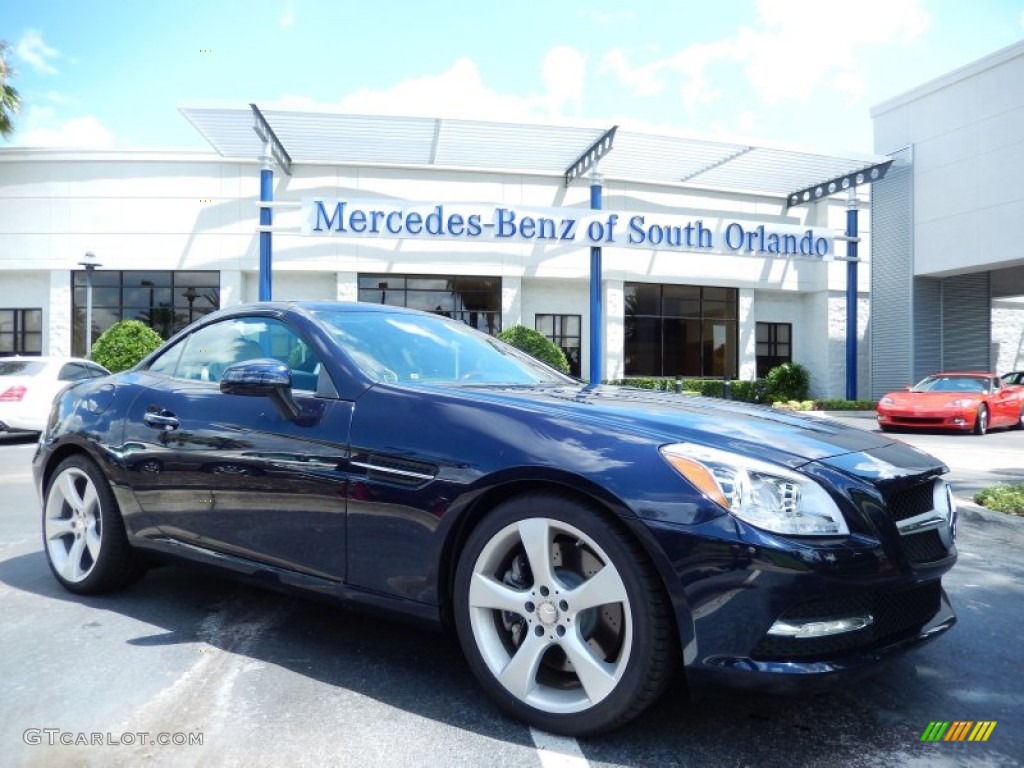 2013 SLK 350 Roadster - Lunar Blue Metallic / Sahara Beige photo #1