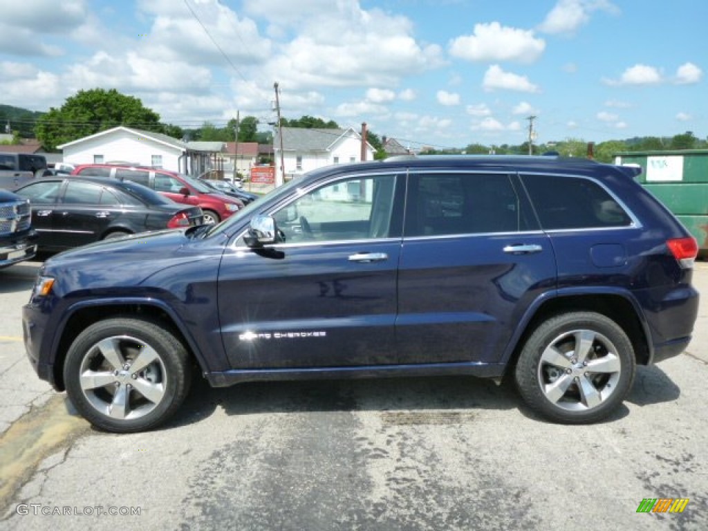 2014 Grand Cherokee Overland 4x4 - True Blue Pearl / Overland Nepal Jeep Brown Light Frost photo #2