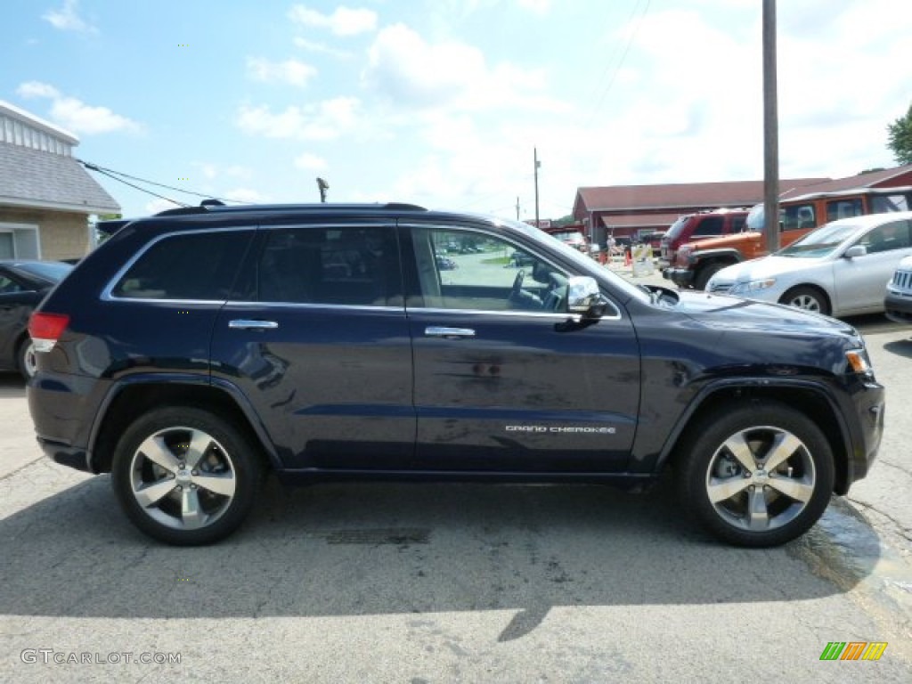 2014 Grand Cherokee Overland 4x4 - True Blue Pearl / Overland Nepal Jeep Brown Light Frost photo #6