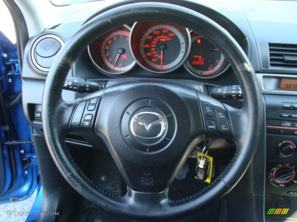2004 MAZDA3 s Hatchback - Winning Blue Mica / Black photo #12