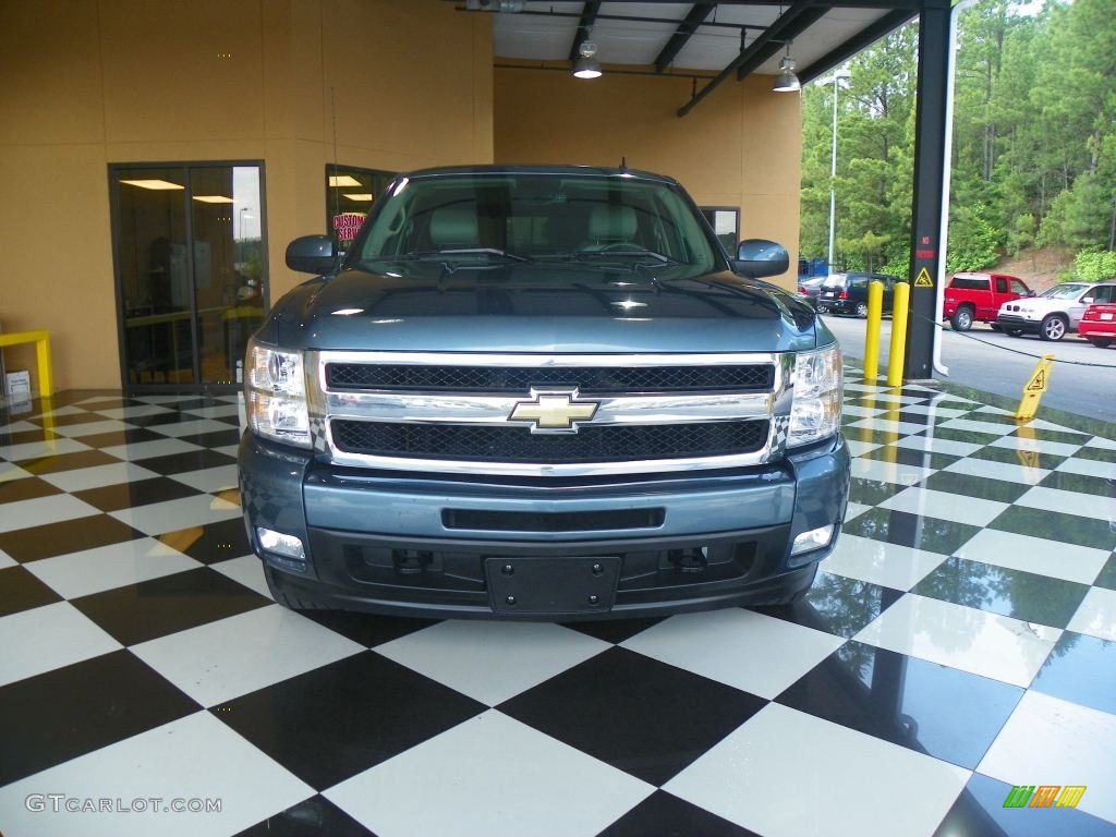2009 Silverado 1500 LTZ Crew Cab - Blue Granite Metallic / Light Titanium photo #2