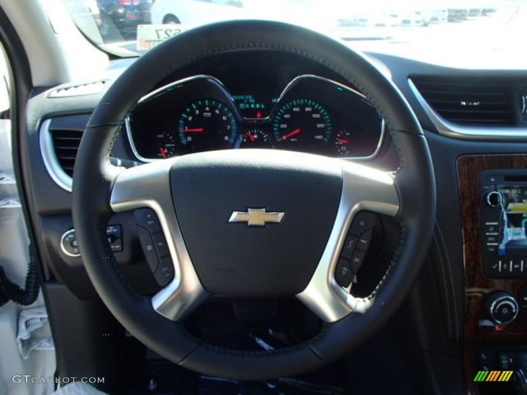 2014 Chevrolet Traverse LT AWD Ebony Steering Wheel Photo #82502960