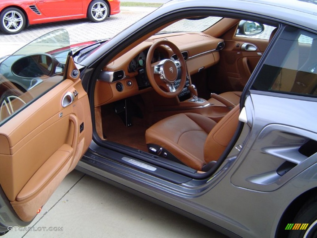 2011 911 Turbo Coupe - Meteor Grey Metallic / Natural Brown photo #12