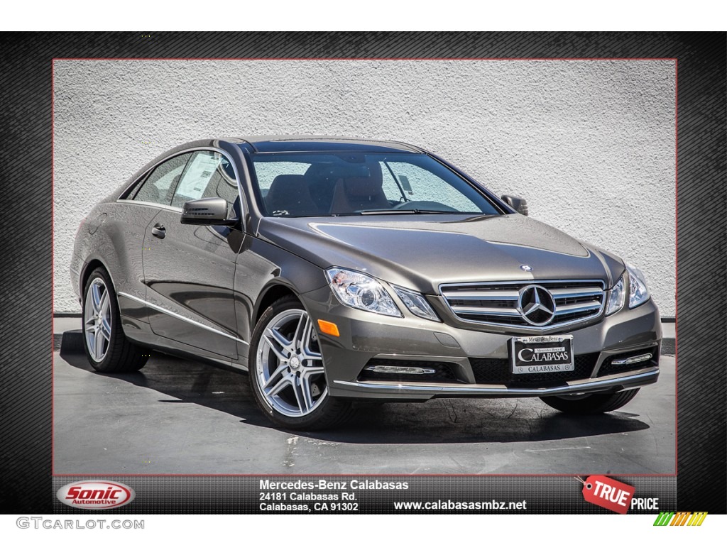 2013 E 350 Coupe - Olivine Grey Metallic / Natural Beige/Black photo #1