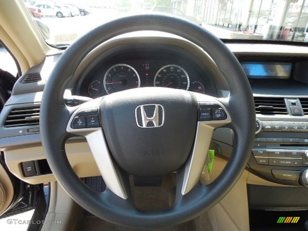 2009 Honda Accord LX Sedan Ivory Steering Wheel Photo #82506338