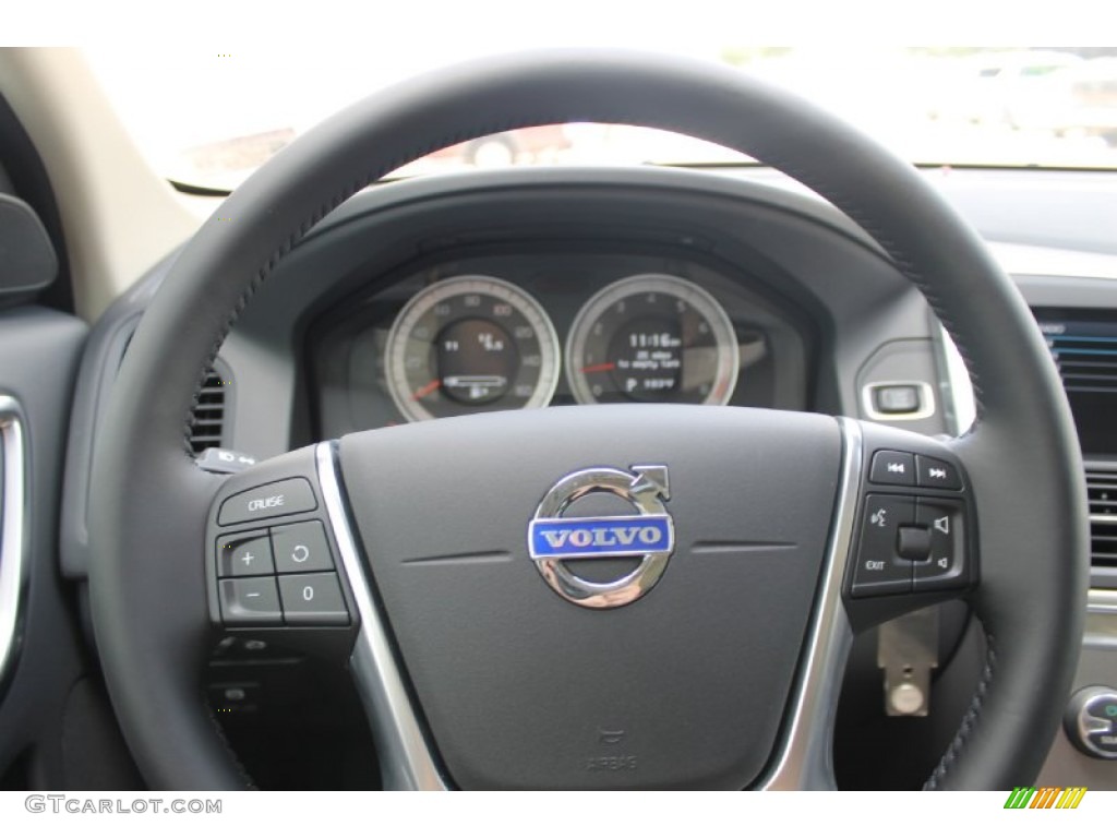 2013 Volvo XC60 3.2 Anthracite Black Steering Wheel Photo #82507220