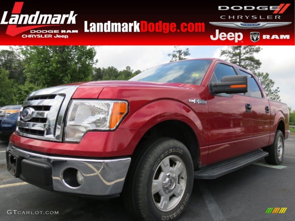 2010 F150 XLT SuperCrew - Red Candy Metallic / Medium Stone photo #1