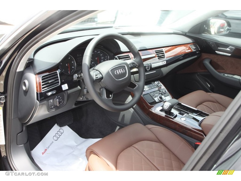 Nougat Brown Interior 2014 Audi A8 L TDI quattro Photo #82514942