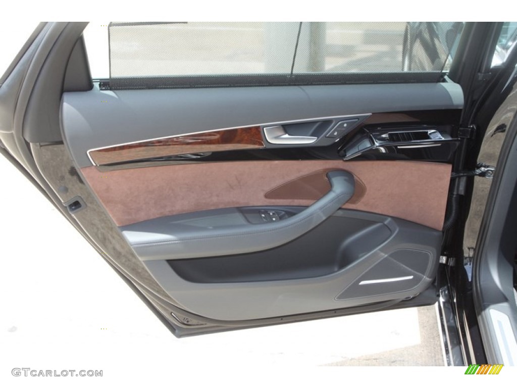 2014 Audi A8 L TDI quattro Nougat Brown Door Panel Photo #82514983