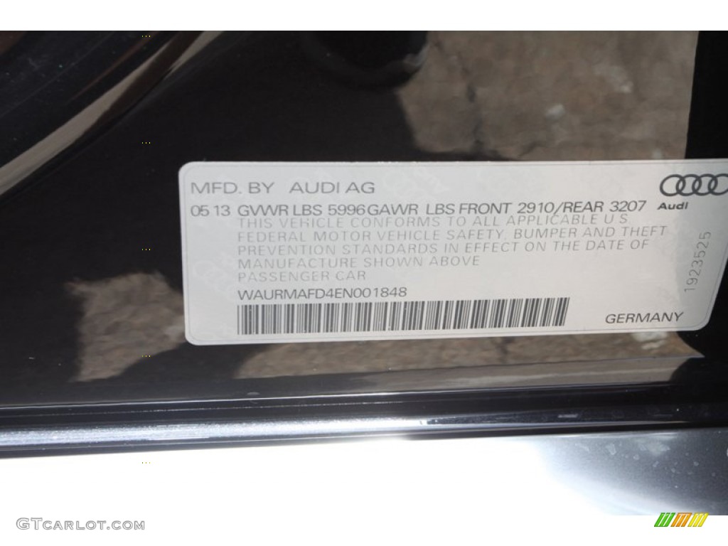 2014 Audi A8 L TDI quattro Info Tag Photo #82515110