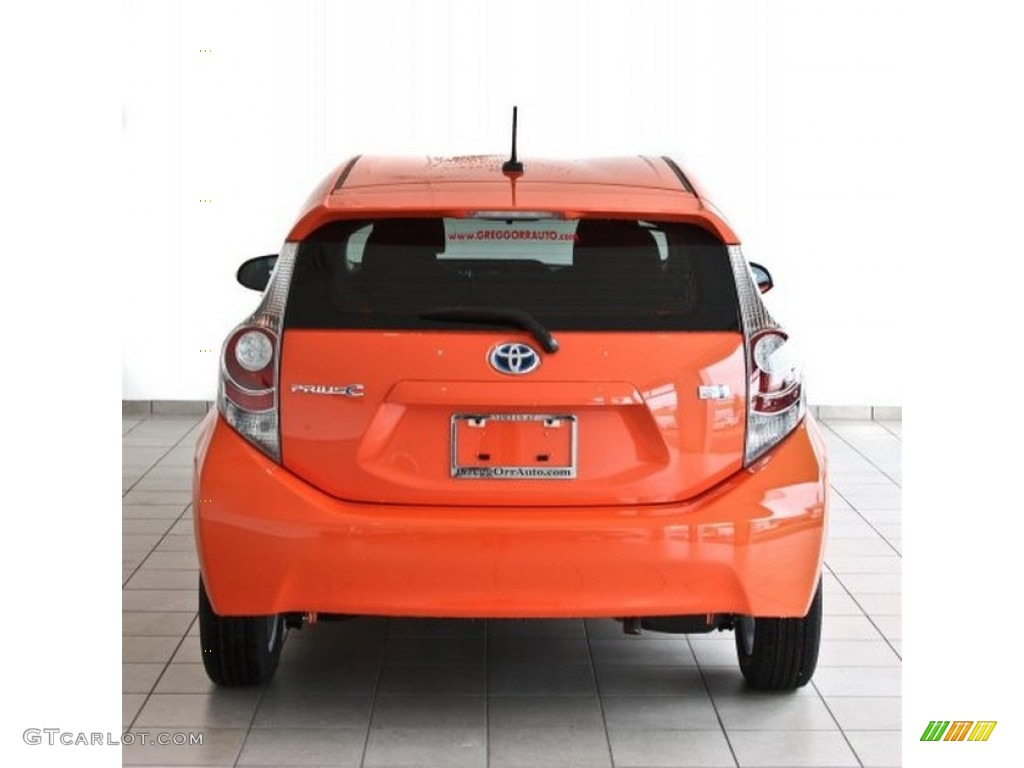 2013 Prius c Hybrid Three - Habanero / Light Blue Gray/Black photo #4