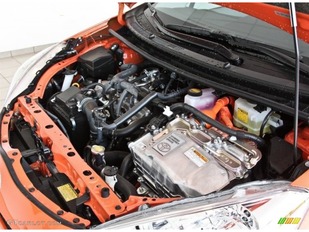 2013 Prius c Hybrid Three - Habanero / Light Blue Gray/Black photo #6