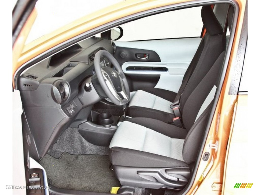 2013 Prius c Hybrid Three - Habanero / Light Blue Gray/Black photo #9