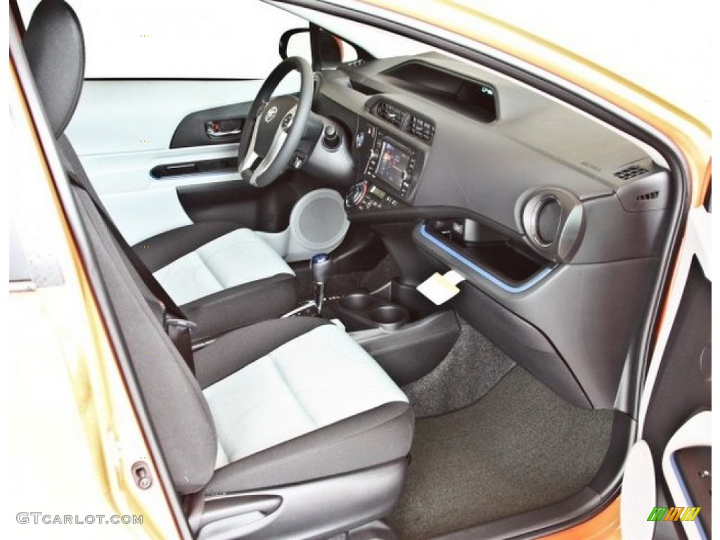 2013 Prius c Hybrid Three - Habanero / Light Blue Gray/Black photo #10
