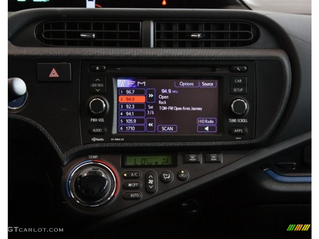 2013 Prius c Hybrid Three - Habanero / Light Blue Gray/Black photo #11