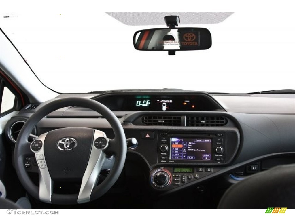 2013 Prius c Hybrid Three - Habanero / Light Blue Gray/Black photo #13