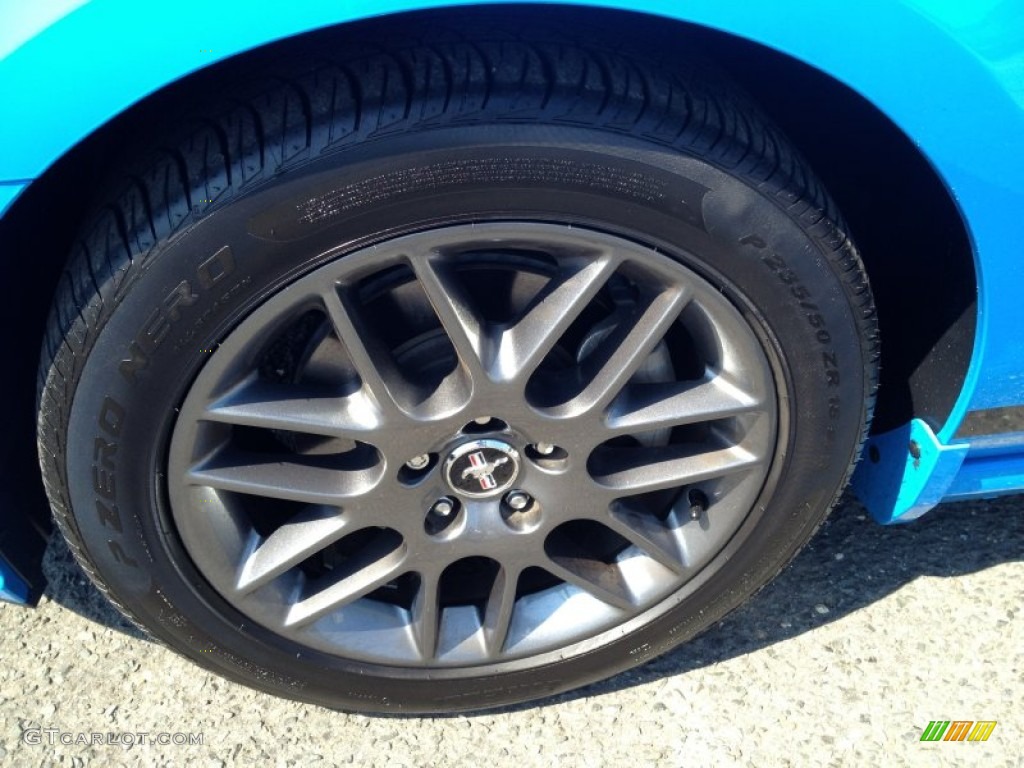 2013 Mustang V6 Premium Coupe - Grabber Blue / Charcoal Black photo #3
