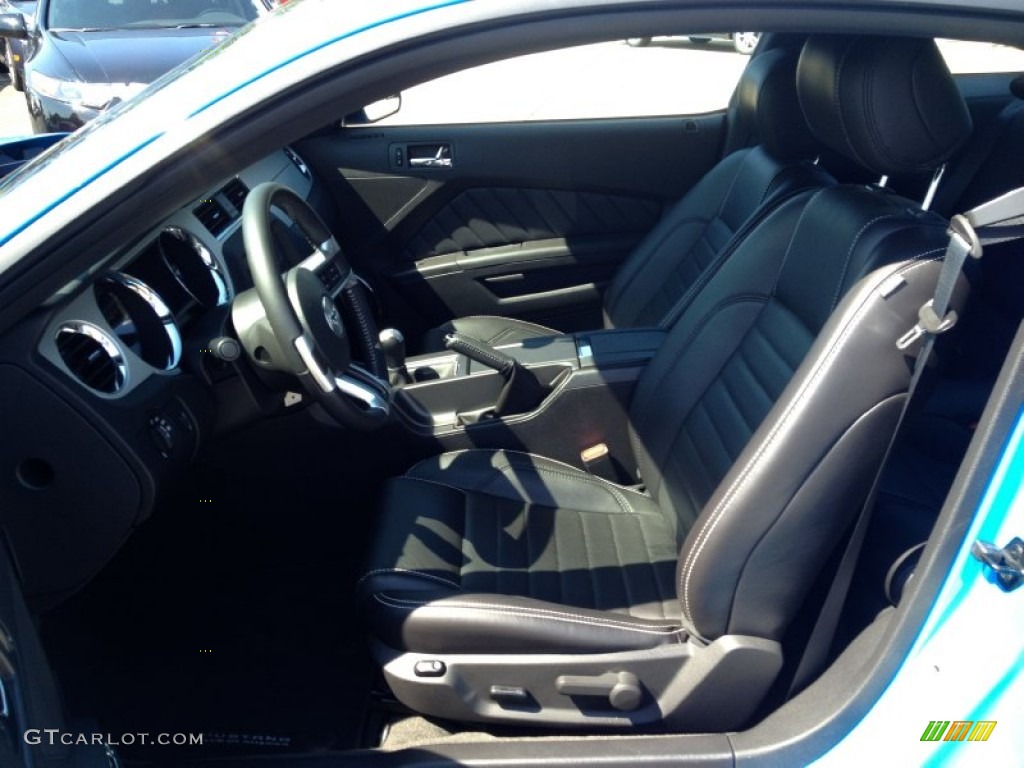 2013 Mustang V6 Premium Coupe - Grabber Blue / Charcoal Black photo #9