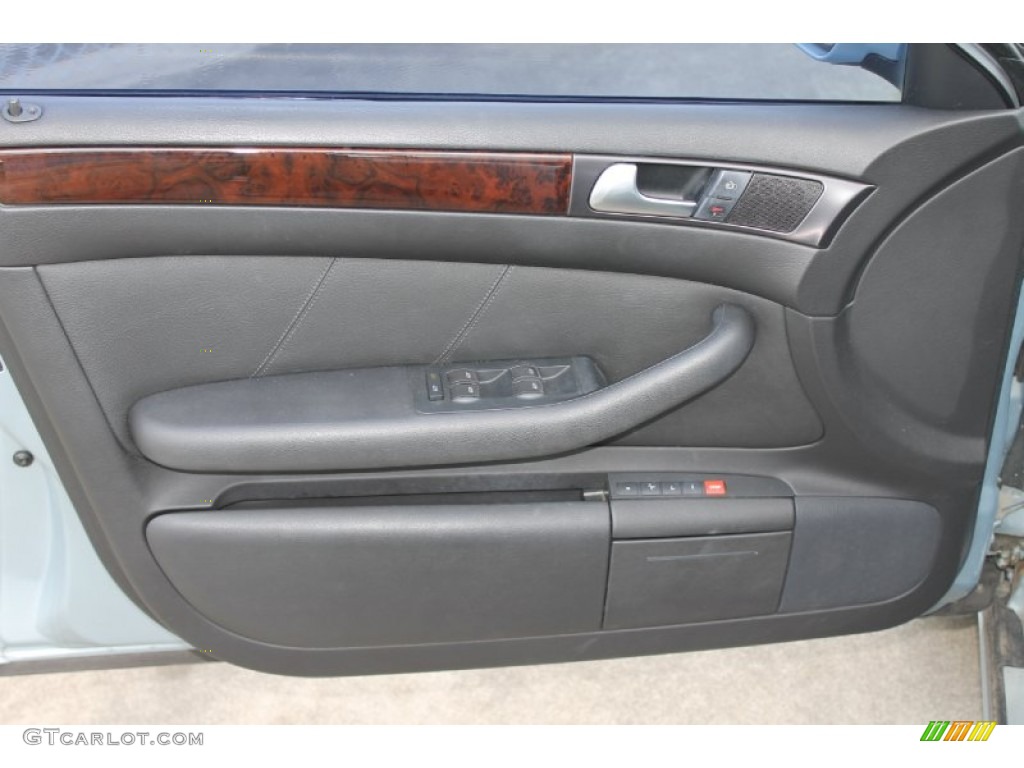 2002 Audi A6 2.7T quattro Sedan Ebony Black Door Panel Photo #82521617