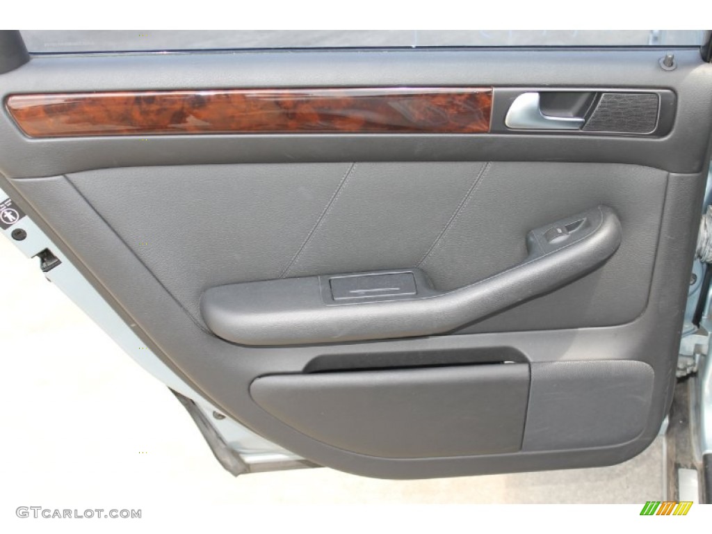 2002 Audi A6 2.7T quattro Sedan Ebony Black Door Panel Photo #82521954