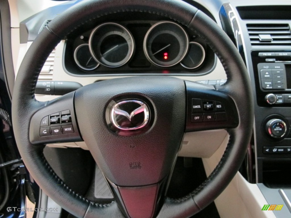 2012 Mazda CX-9 Touring AWD Sand Steering Wheel Photo #82522751