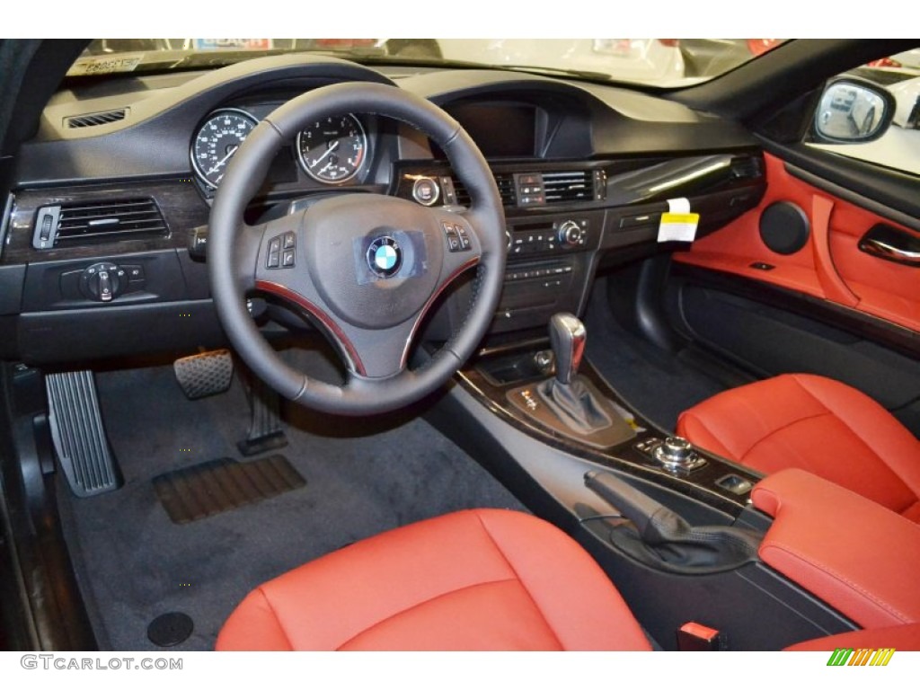 2013 3 Series 328i Convertible - Jet Black / Coral Red/Black photo #6