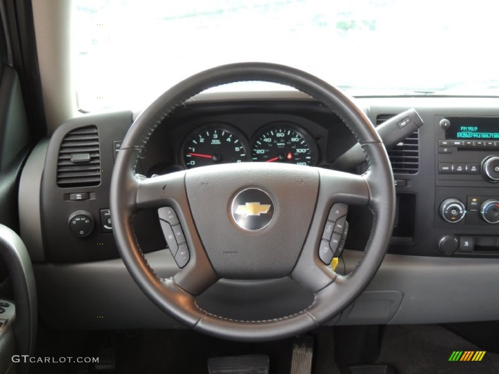 2011 Chevrolet Silverado 1500 LS Crew Cab 4x4 Dark Titanium Steering Wheel Photo #82525110