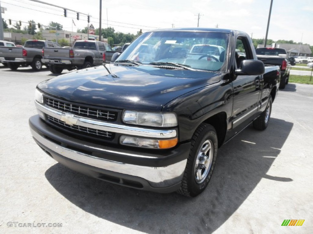 1999 Silverado 1500 Regular Cab - Onyx Black / Graphite photo #3