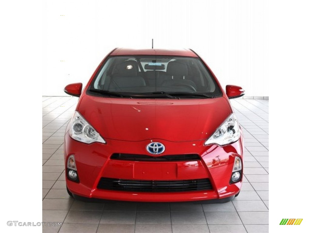 2013 Prius c Hybrid Four - Absolutely Red / Light Blue Gray photo #3