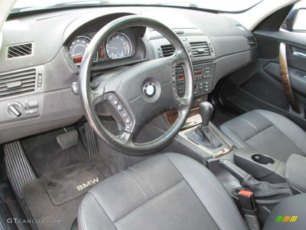 Black Interior 2005 BMW X3 3.0i Photo #82532296