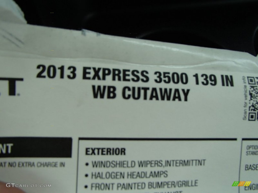 2013 Chevrolet Express Cutaway 3500 Utility Van Window Sticker Photo #82532408