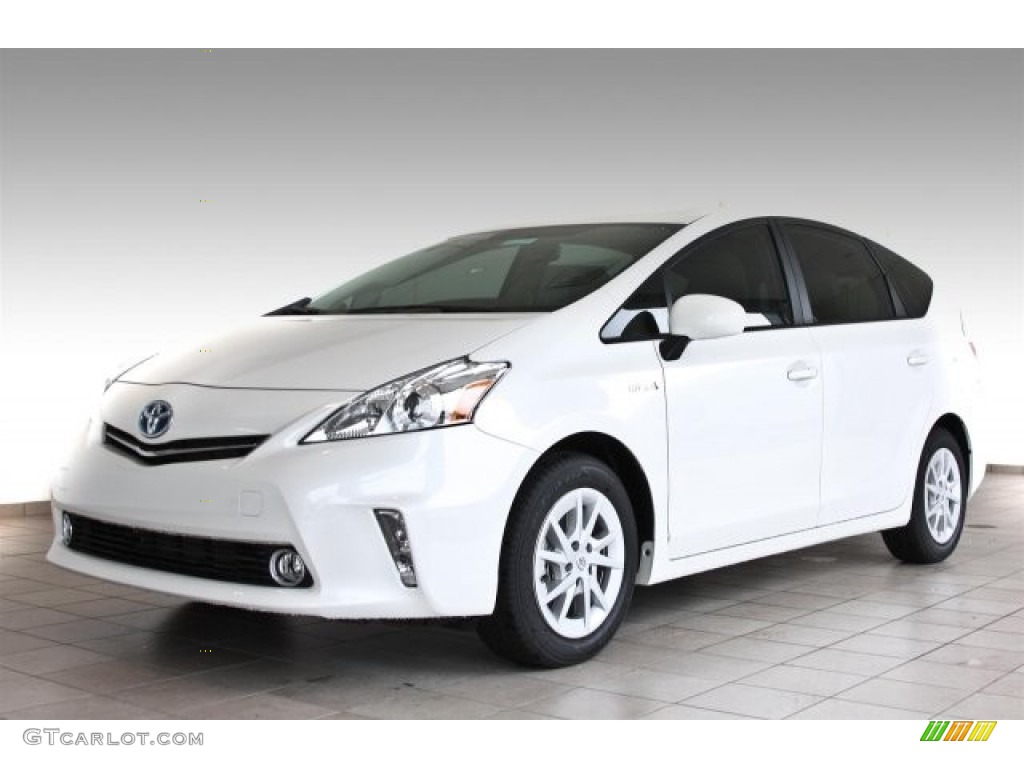 2013 Prius v Two Hybrid - Blizzard White Pearl / Misty Gray photo #1