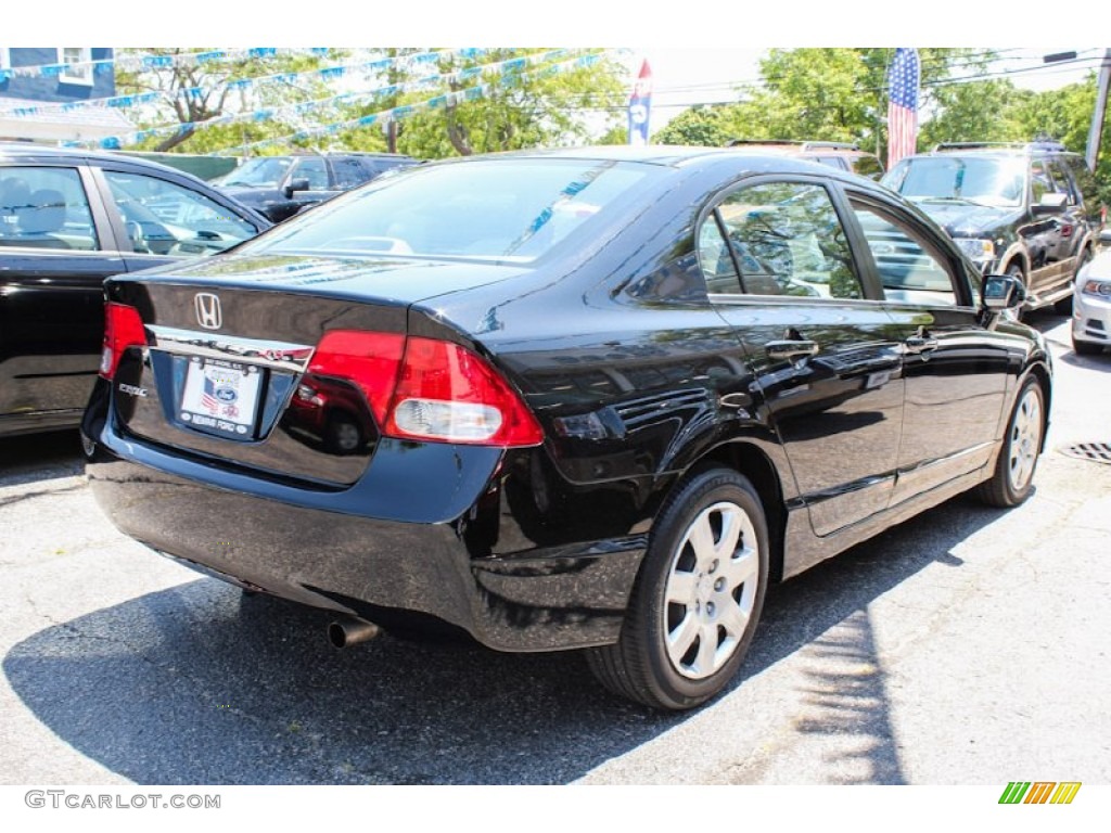 2010 Civic LX Sedan - Crystal Black Pearl / Gray photo #5