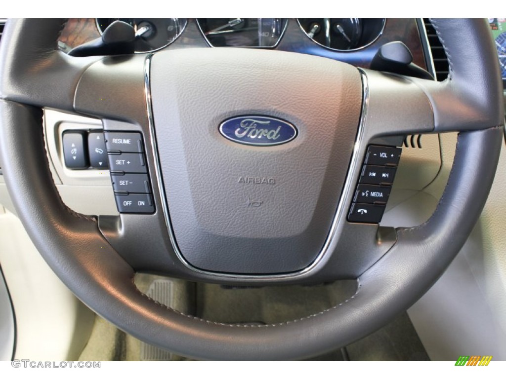 2012 Ford Taurus Limited Light Stone Steering Wheel Photo #82538791
