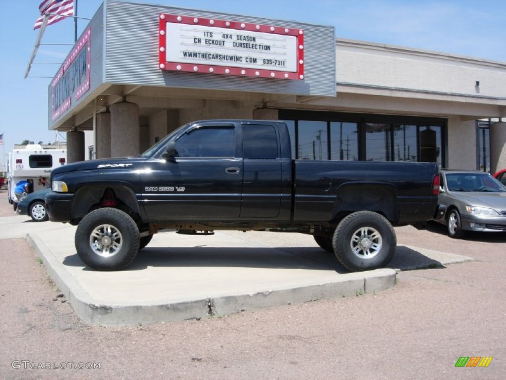 1999 Ram 2500 Sport Extended Cab 4x4 - Black / Agate photo #7