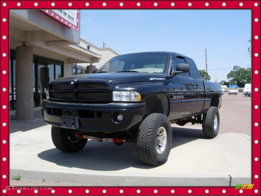 1999 Ram 2500 Sport Extended Cab 4x4 - Black / Agate photo #14