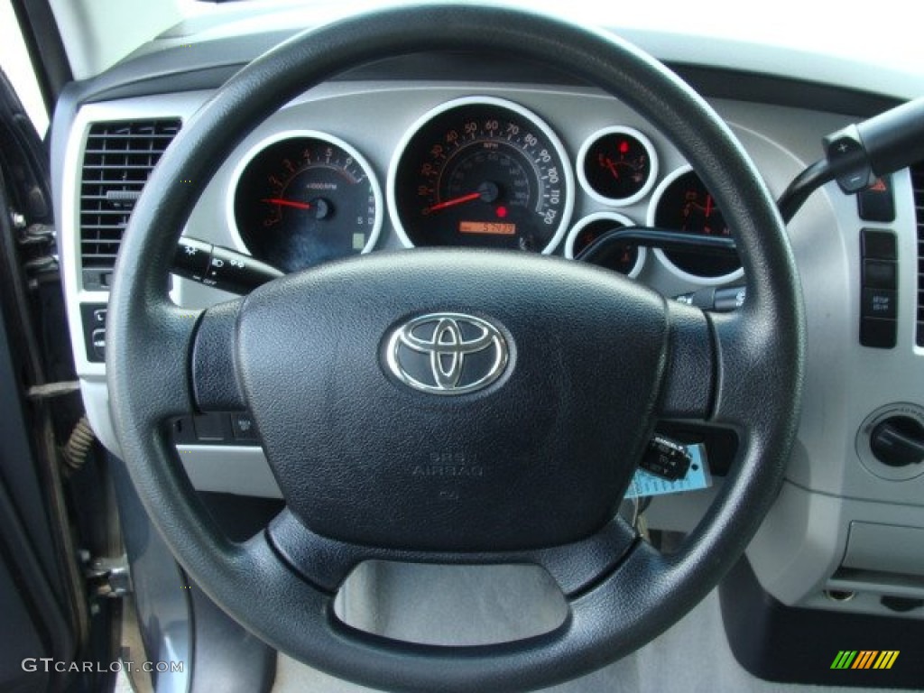 2008 Toyota Tundra SR5 Double Cab 4x4 Graphite Gray Steering Wheel Photo #82543149