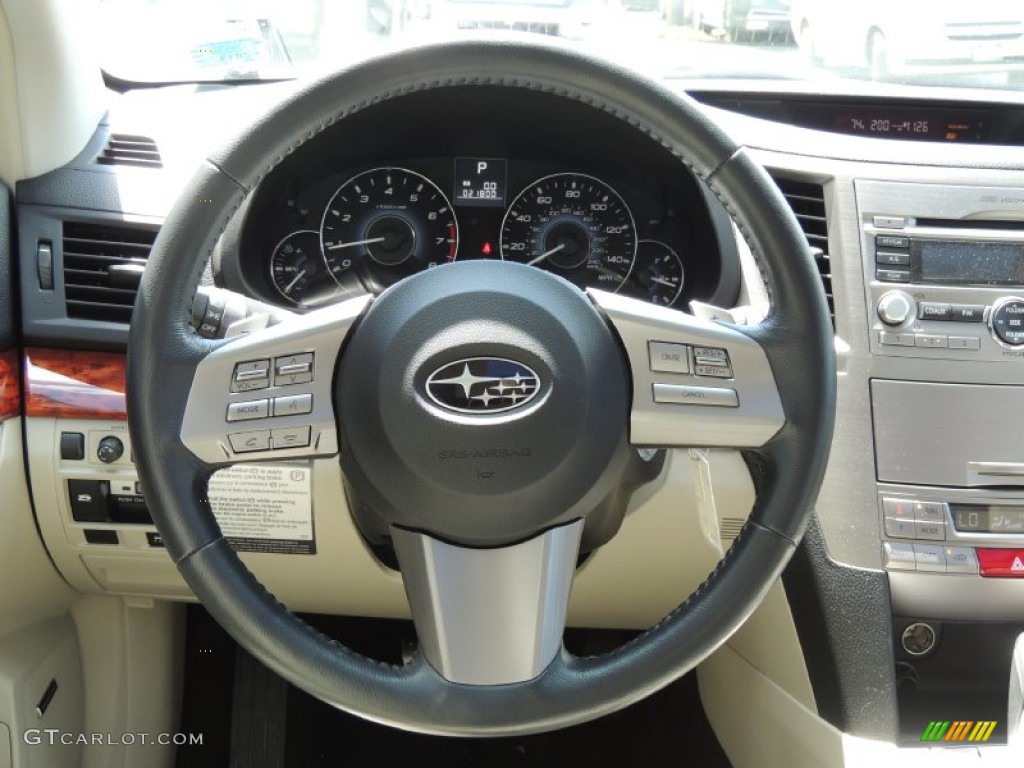 2010 Outback 2.5i Limited Wagon - Crystal Black Silica / Warm Ivory photo #13