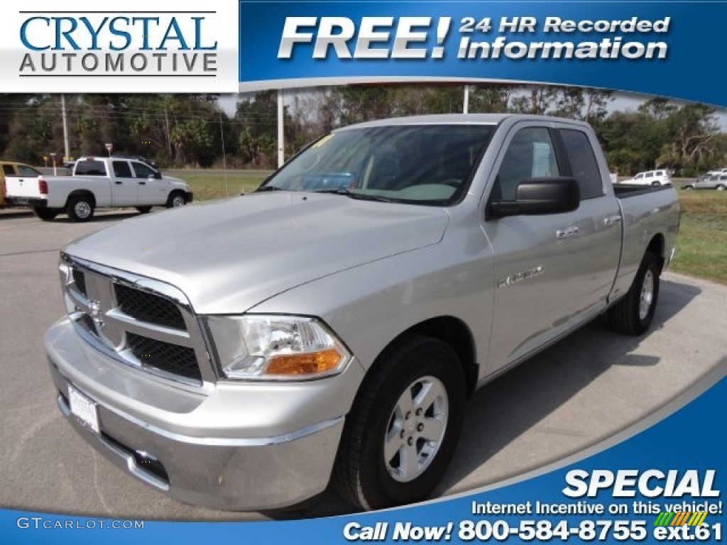 2011 Ram 1500 SLT Quad Cab - Bright Silver Metallic / Dark Slate Gray/Medium Graystone photo #1