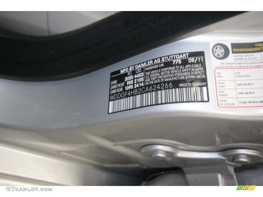 2012 C Color Code 775 for Iridium Silver Metallic Photo #82547869