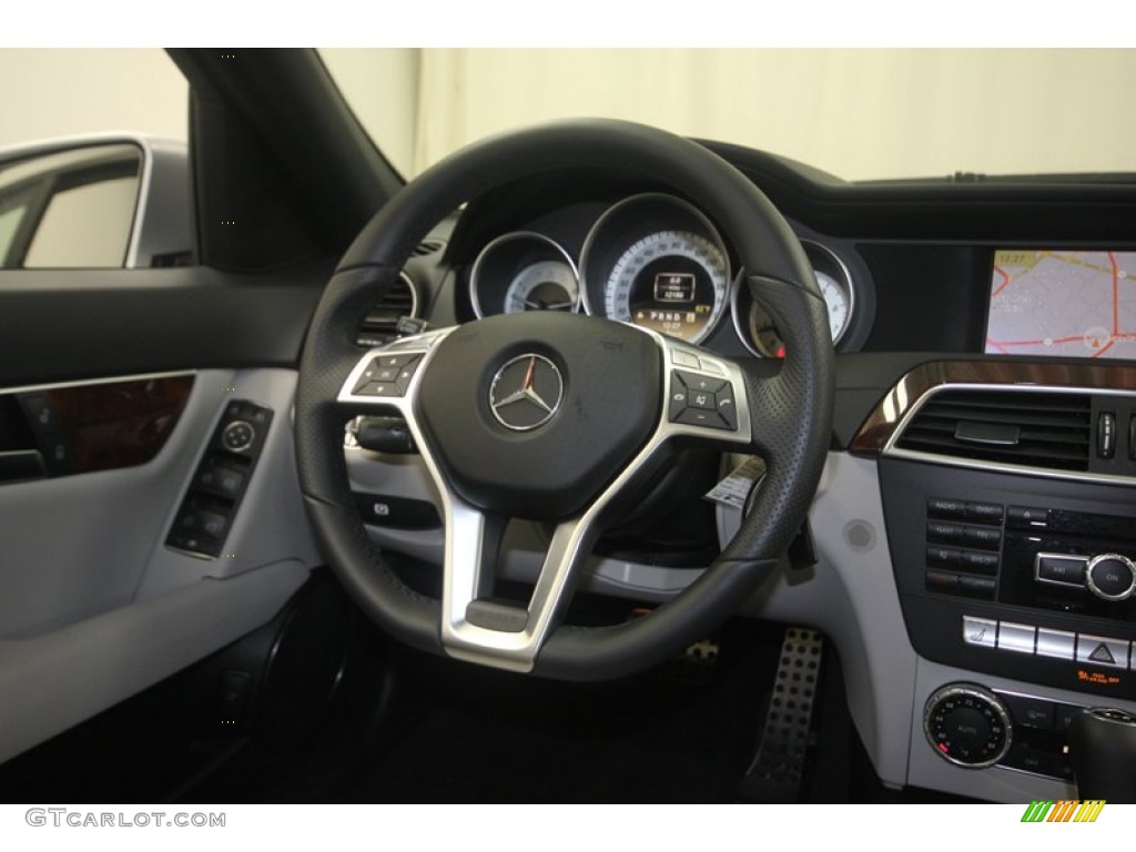 2012 Mercedes-Benz C 250 Sport Ash Steering Wheel Photo #82548116