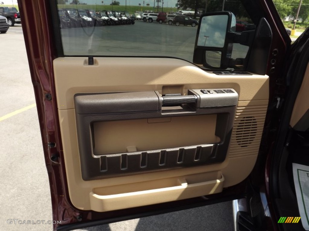 2011 F350 Super Duty Lariat Crew Cab 4x4 - Royal Red Metallic / Adobe photo #15