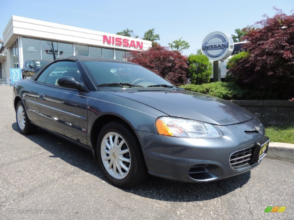 2002 Sebring LX Convertible - Steel Blue Pearl / Sandstone photo #1