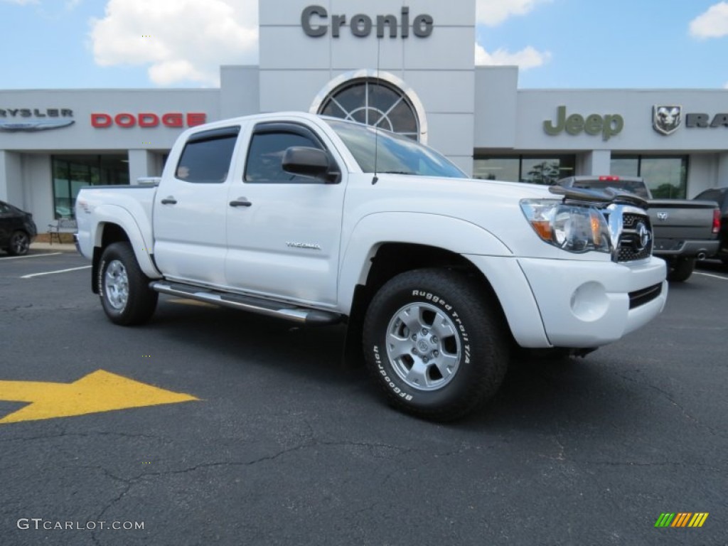 2011 Tacoma V6 TRD Double Cab 4x4 - Super White / Graphite Gray photo #1