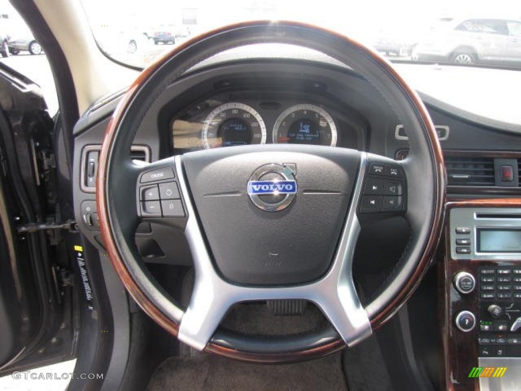 2010 Volvo S80 V8 AWD Anthracite Steering Wheel Photo #82562059