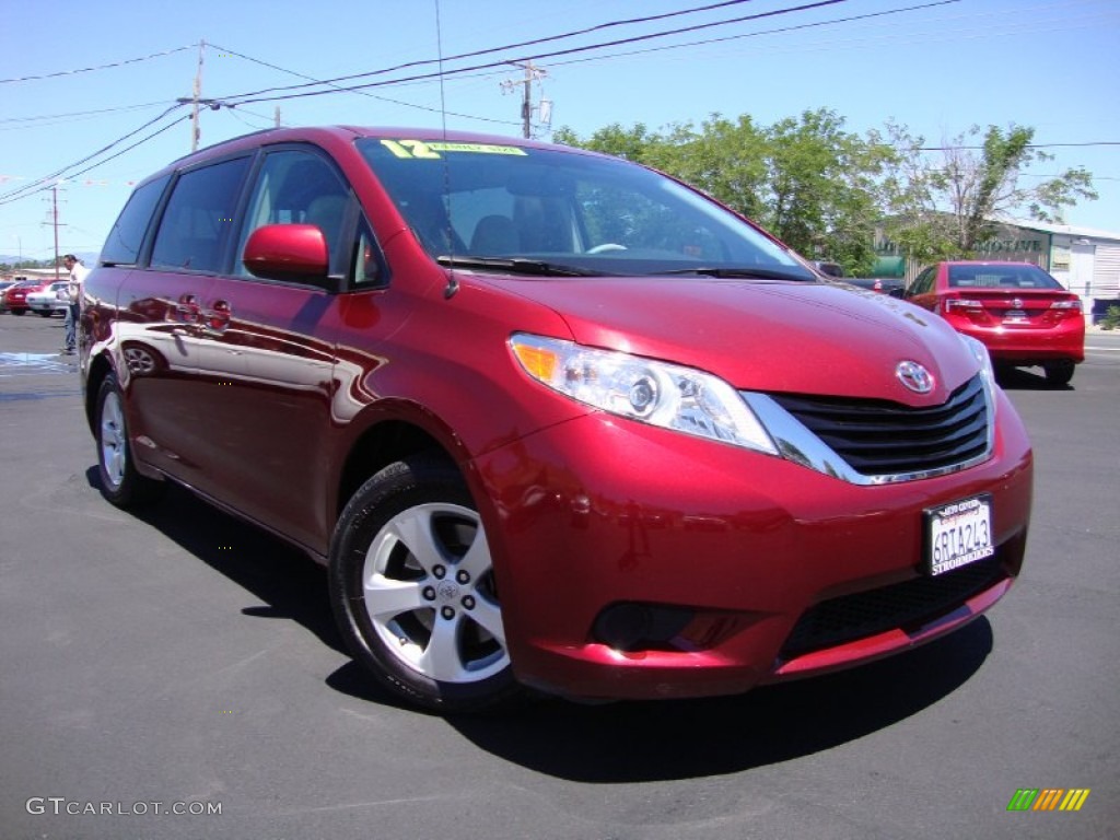 2012 Sienna LE - Salsa Red Pearl / Light Gray photo #1